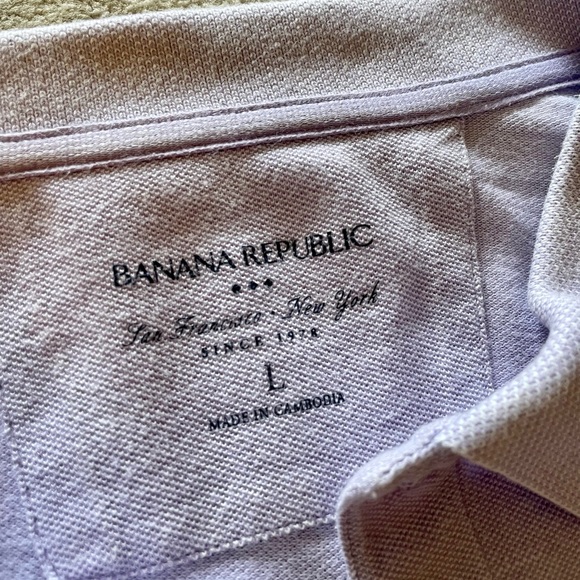 Banana Republic polo shirt (L, but fits like a M).  Gently used, good condition. - Picture 3 of 3